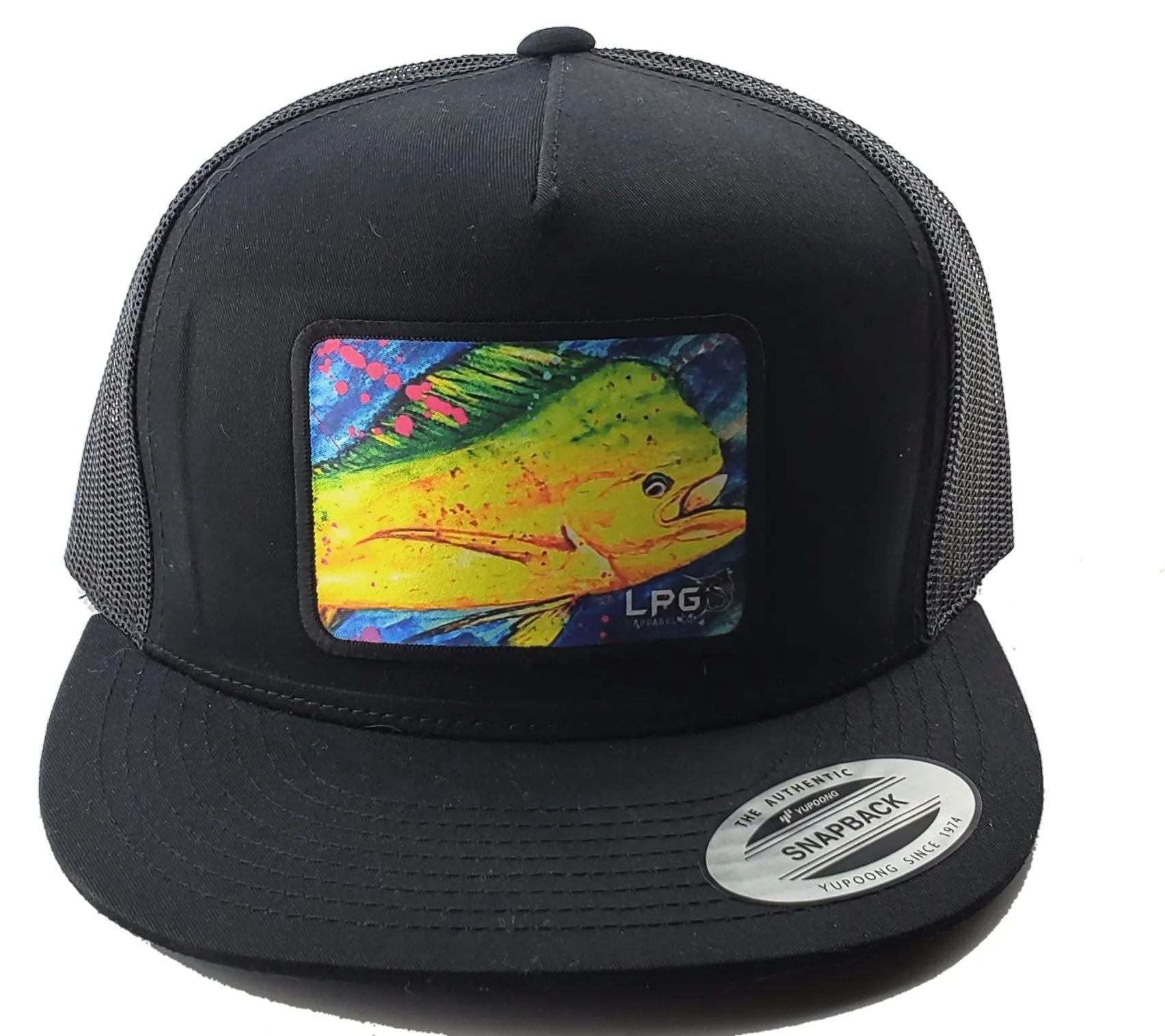 LPG Apparel Co. Mahi Vibes Splatter Classic Snapback Flat Brim Trucker Hat