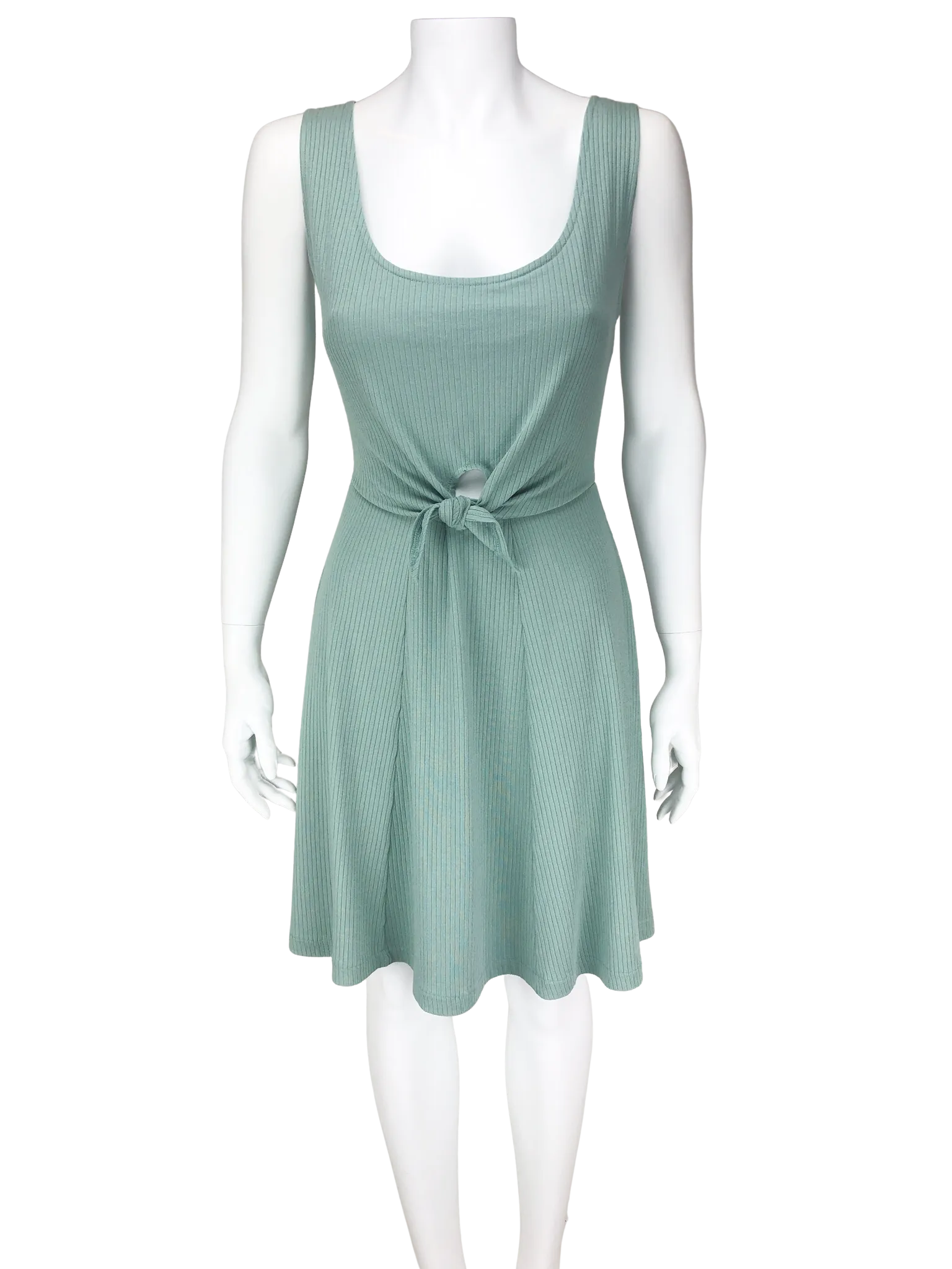 L*Space, Women's Topange Ribbed Knit Tie-Front Dress, Reef Green, Size L