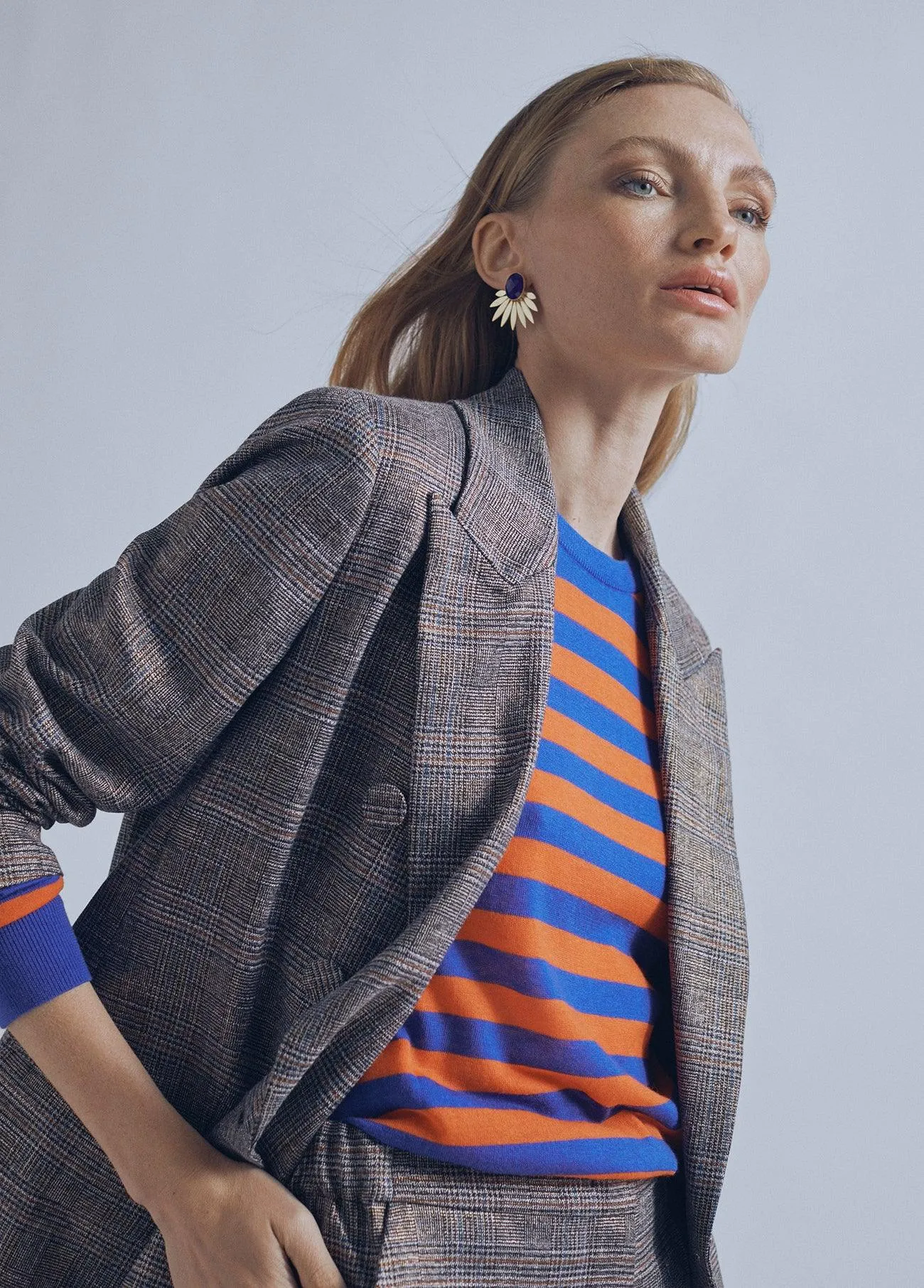 Lurex check blazer