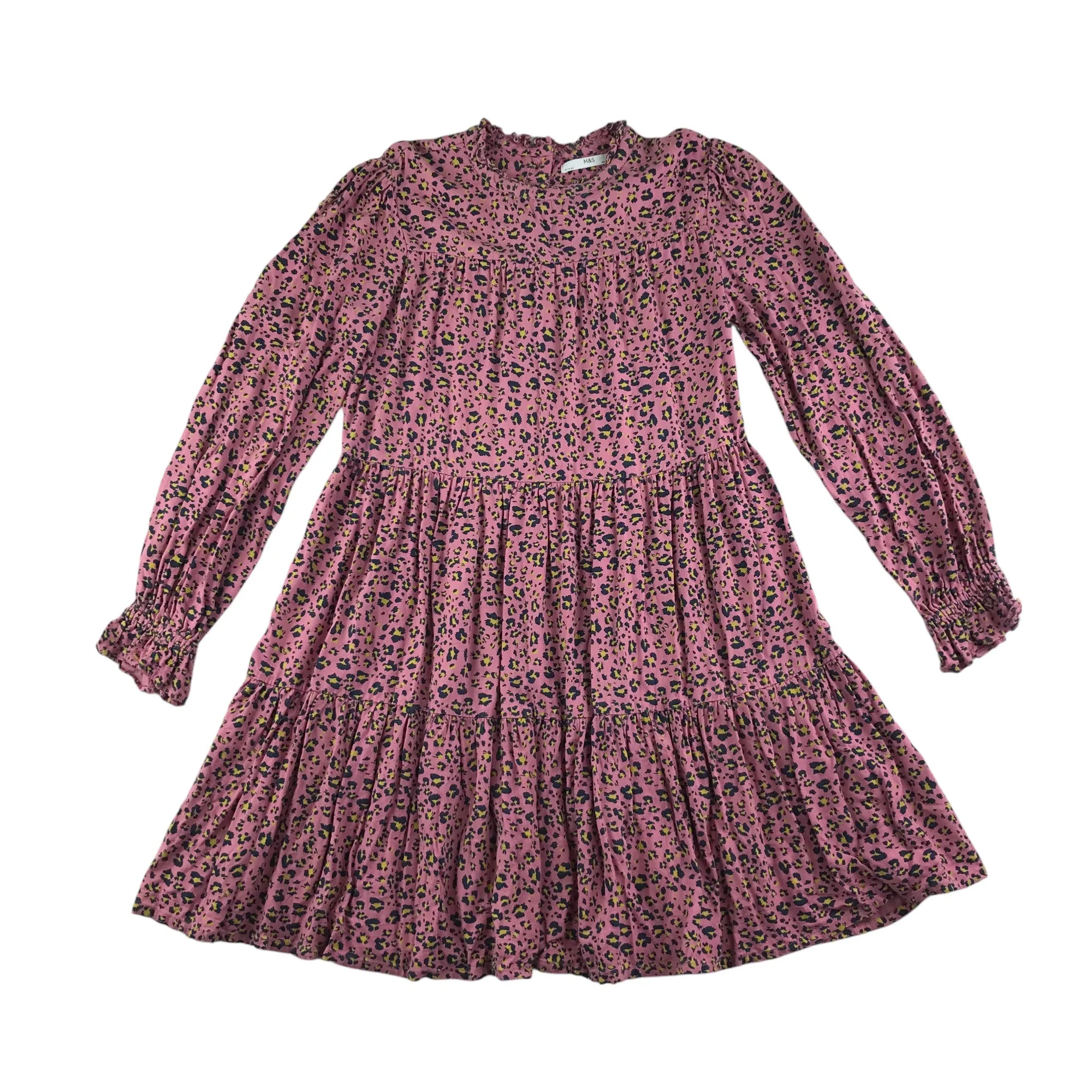 M&S Kids dress 13-14 years pink animal print