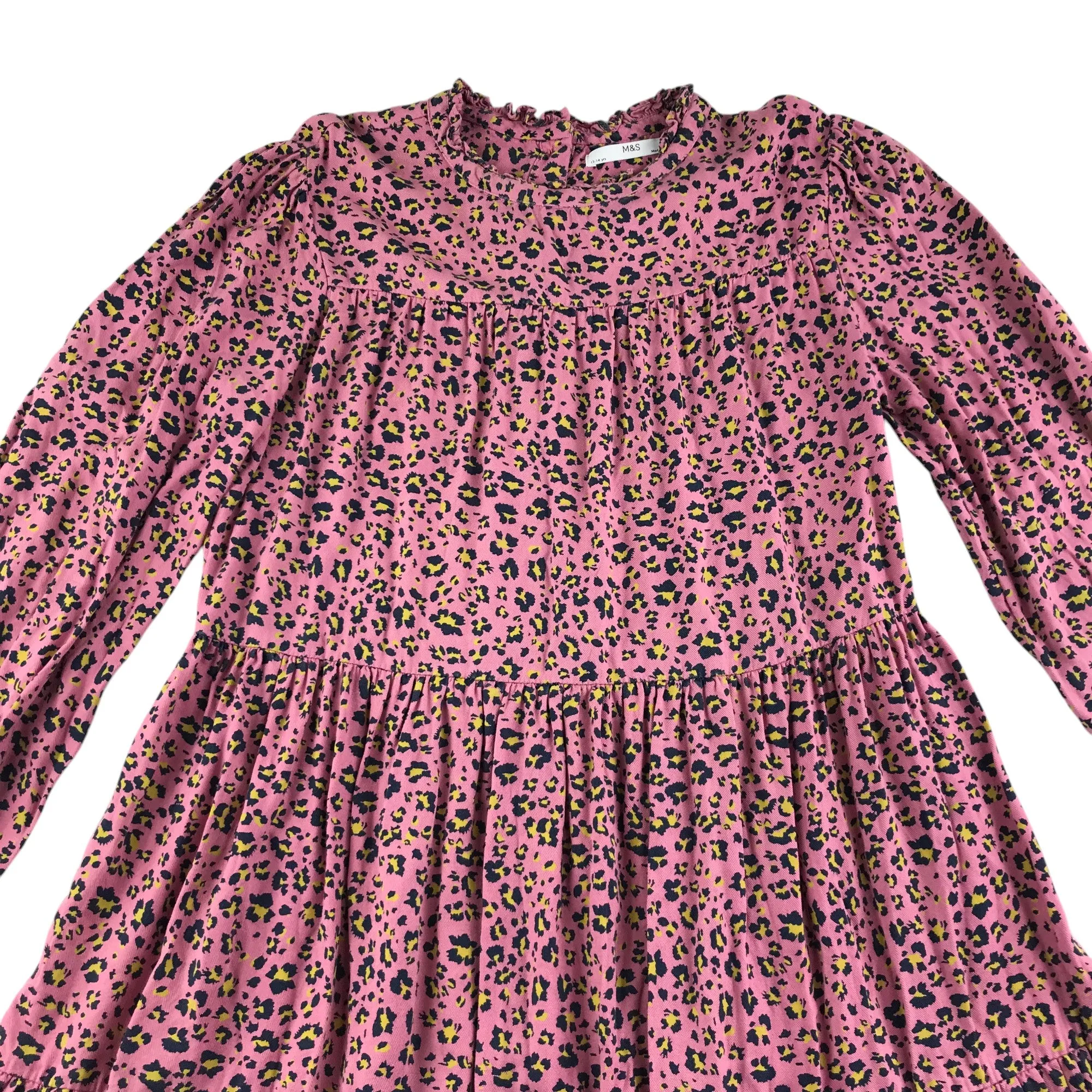 M&S Kids dress 13-14 years pink animal print