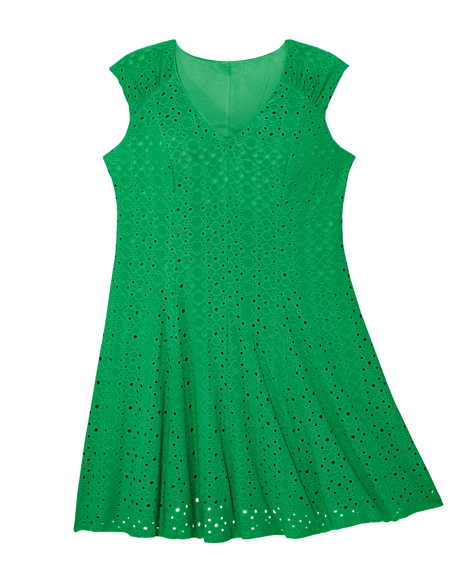 Maria Eyelet A-Line Dress | Light Green