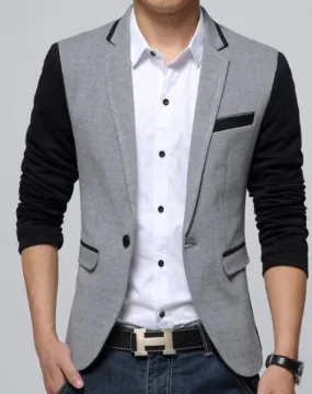 Mens Casual One Button Short Blazer Jacket