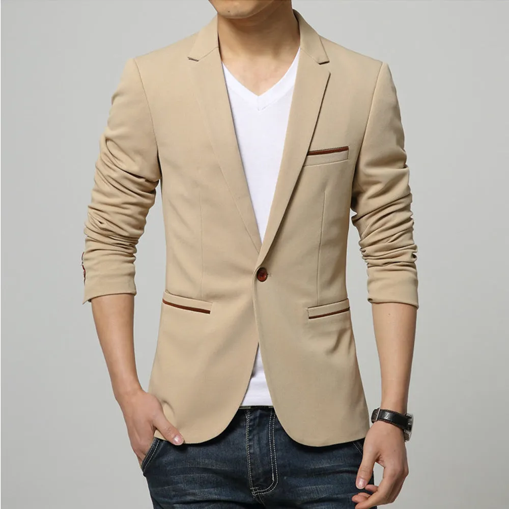 Mens One Button Blazer