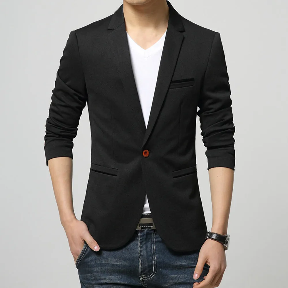 Mens One Button Blazer