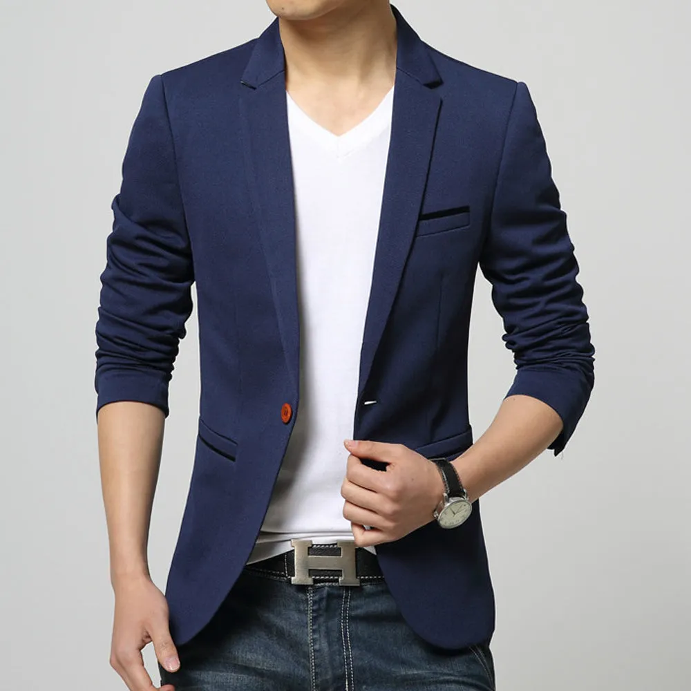 Mens One Button Blazer