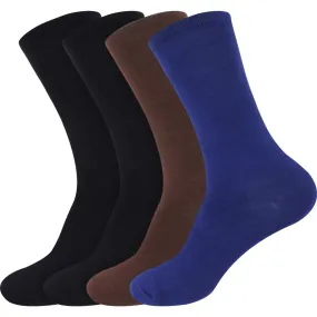 Men's Rayon from Bamboo Fiber Mid-Calf Socks - 4 Pair