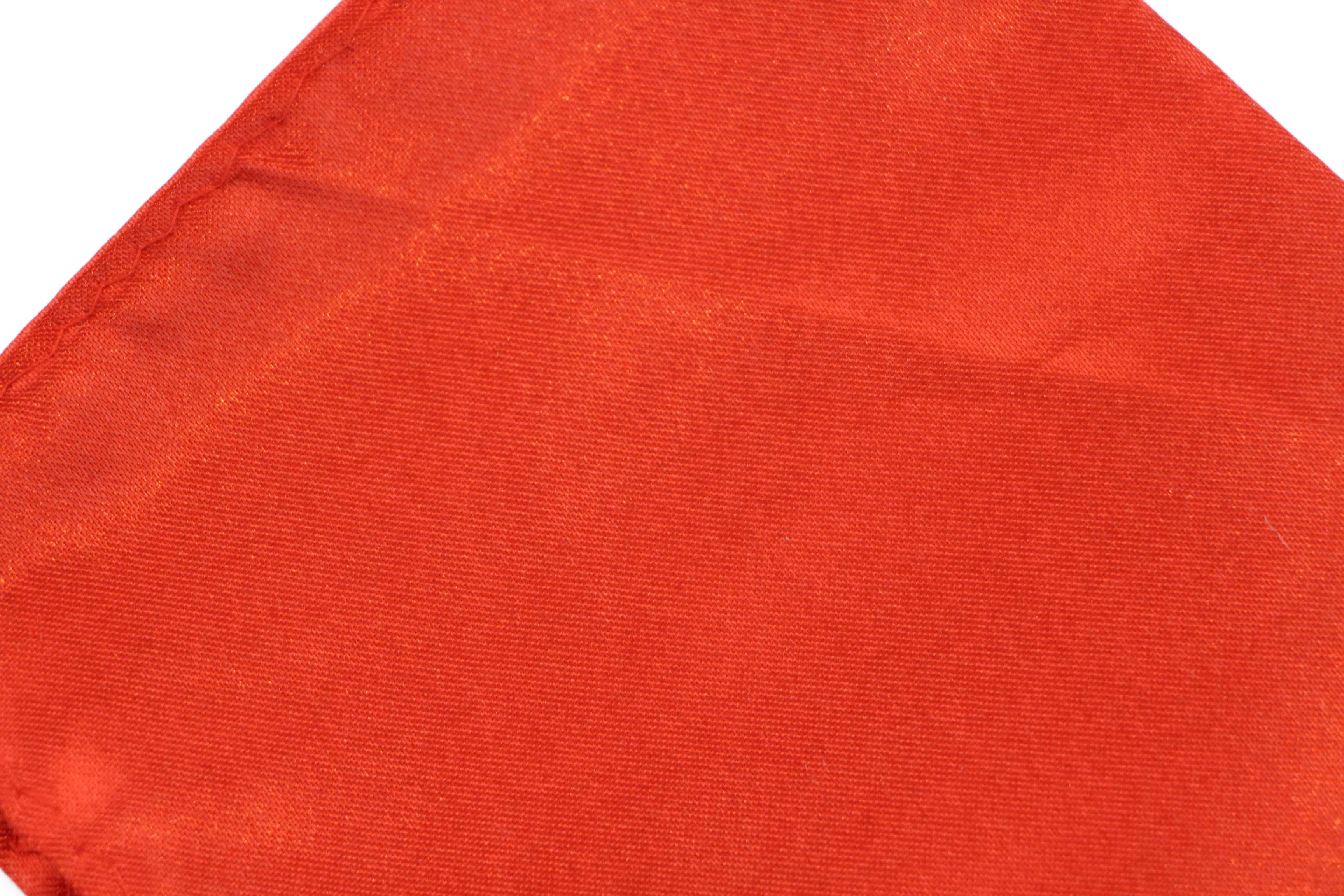 Mens Red Orange Pocket Square