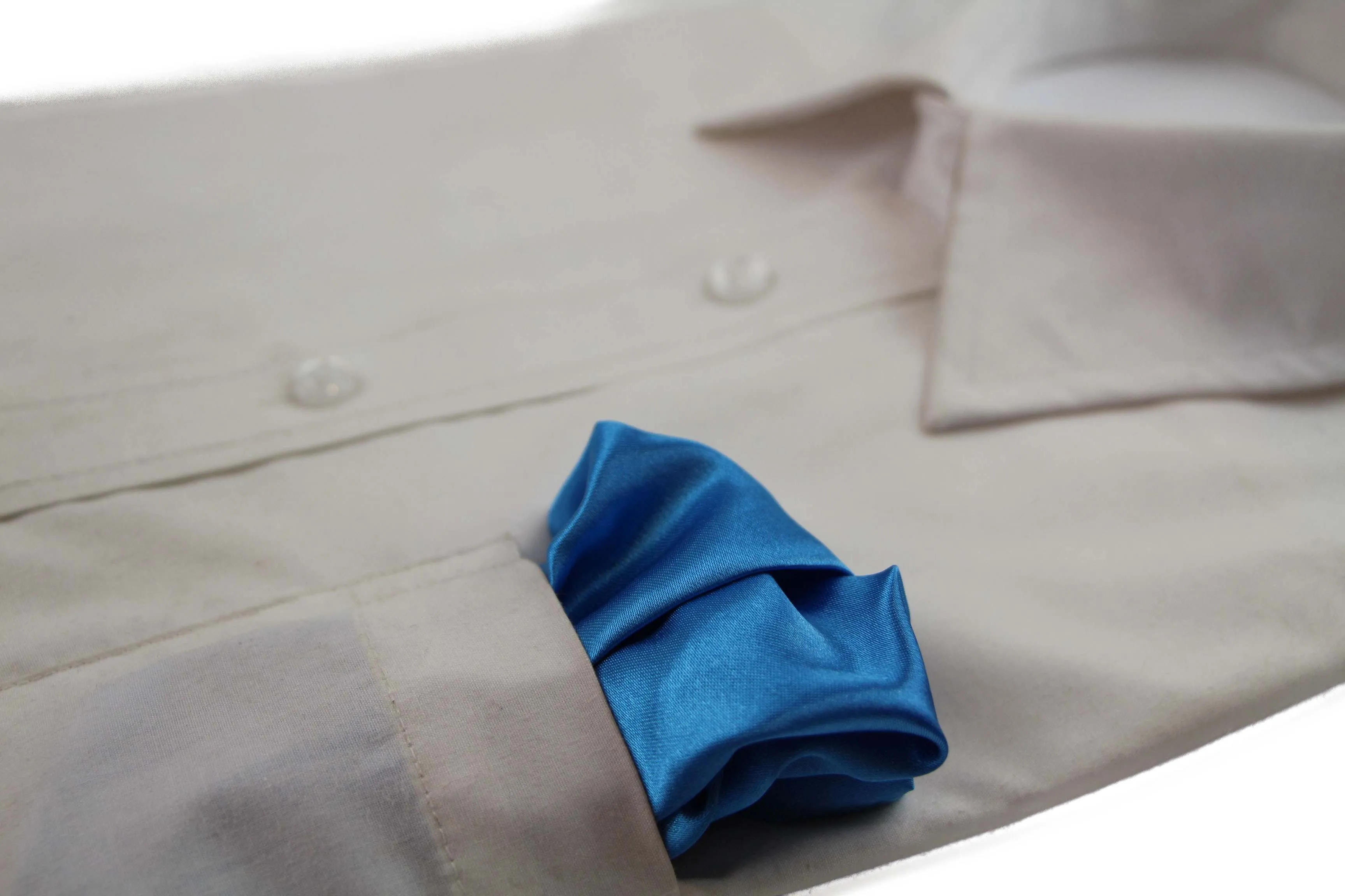 Mens Santorini Blue Pocket Square