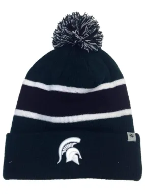 Michigan State Spartans TOW Tri-Tone Whirl Cuffed Poof Winter Hat Cap Beanie