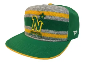 Minnesota North Stars Fanatics Green "Dispatch" Knit Snapback Flat Bill Hat Cap