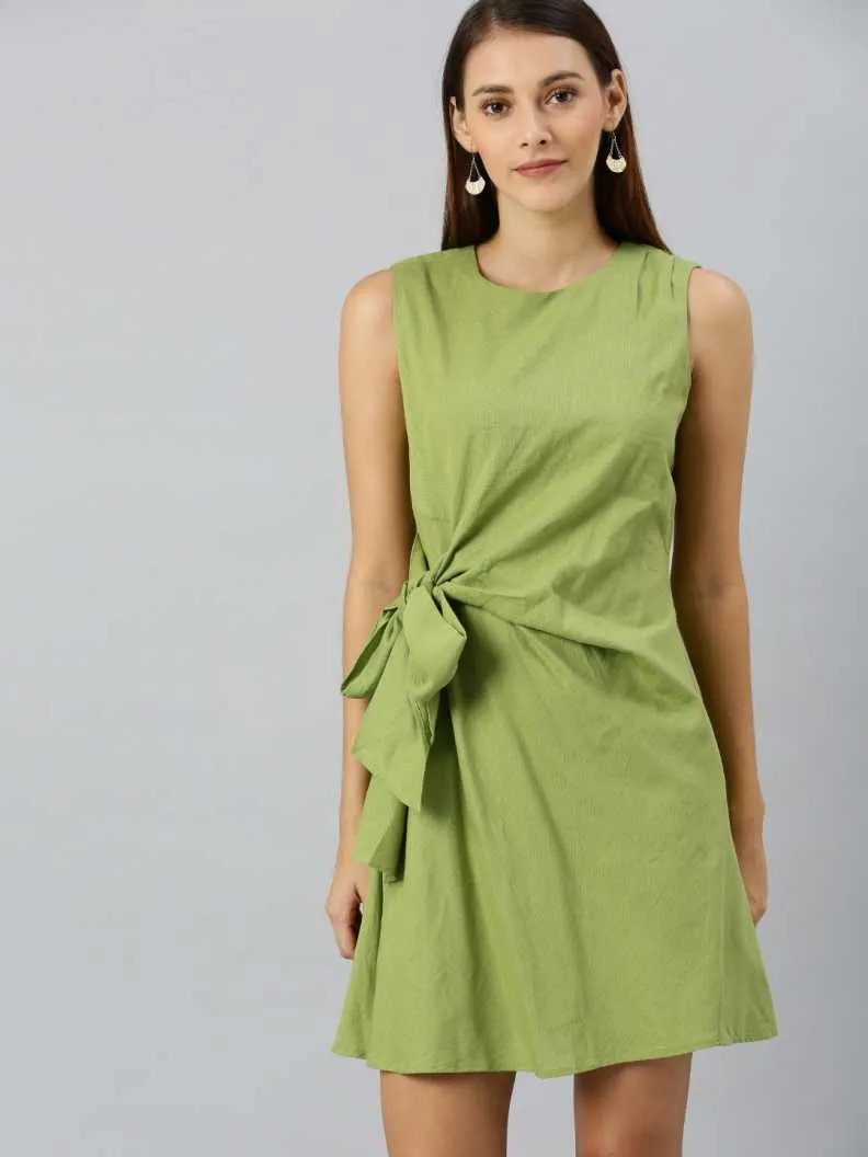 Mint Green Side Knot Shift Dress