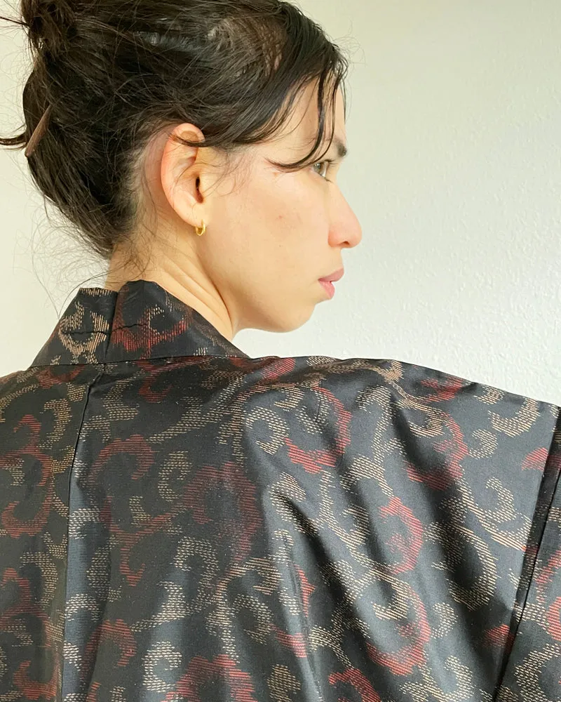 Mowing Pattern Oshima Tsumugi Haori Kimono Jacket