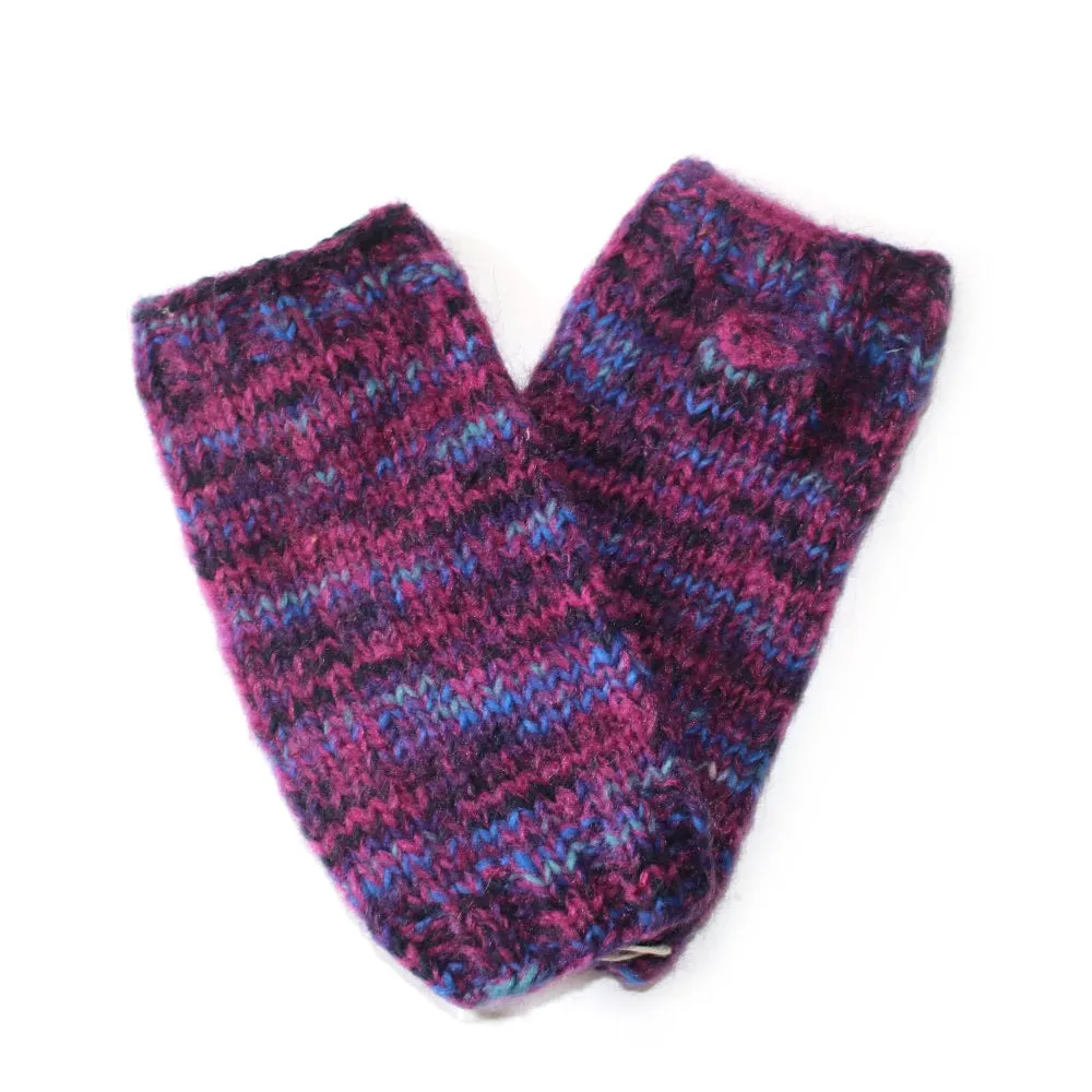 multi-tonal wool & mohair wrist warmers