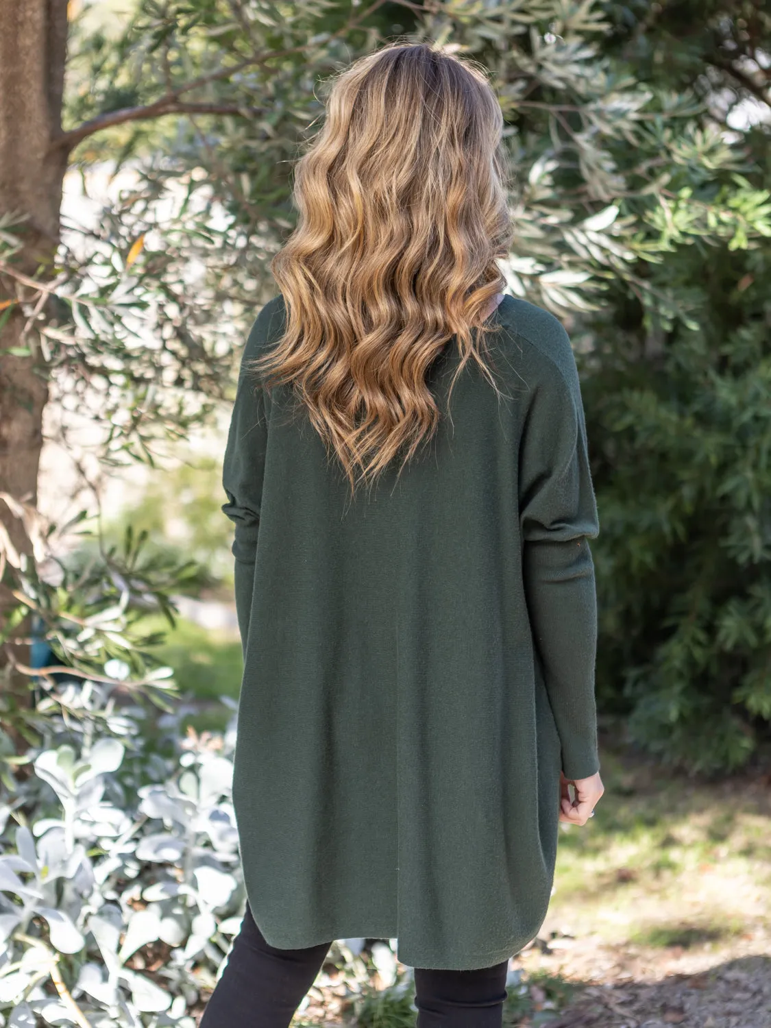 Nadia V Neck Knit - Dark green