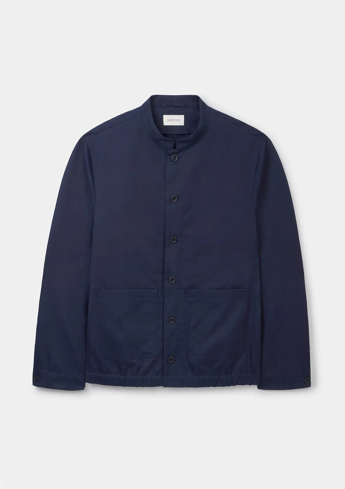 Navy Cotton Linen Nehru Chore Jacket