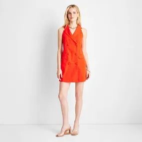 New - Women's Sleeveless Blazer Mini Dress - Future Collective with Jenee Naylor Red 00