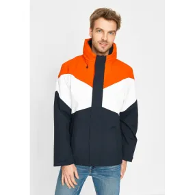 Nikolai Colour Block Jacket - Orange/White/Dark Navy