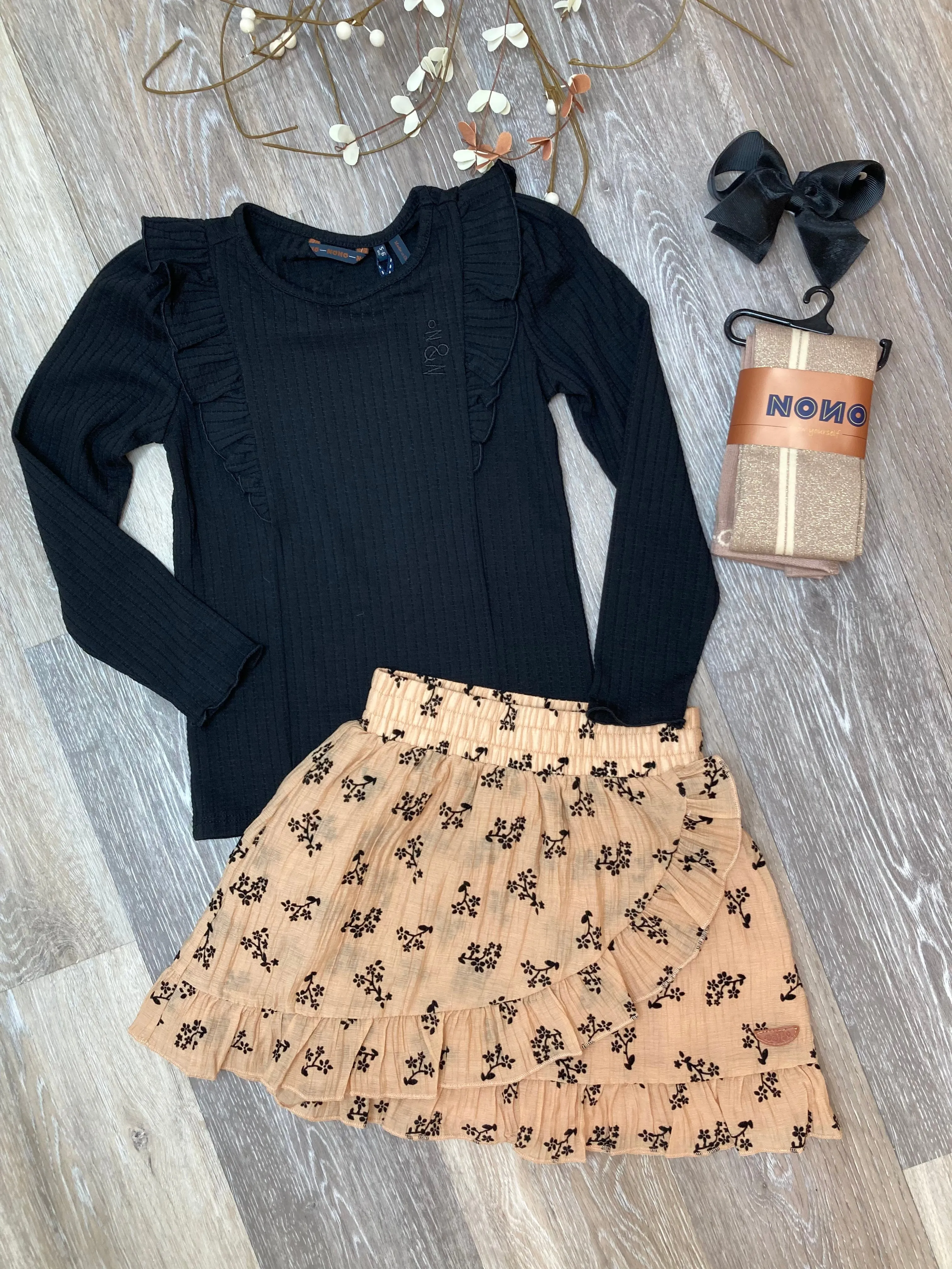 NON Nurion Flock Print Skirt