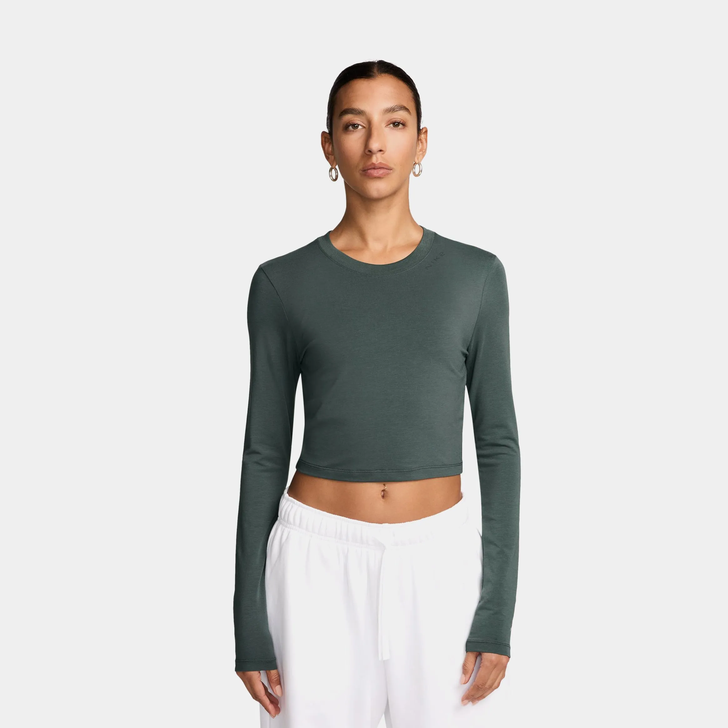 NSW Chill Knit Cropped Womens Long Sleeve Shirt (Green)