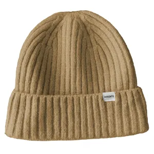 Oatmeal Brown Ribbed Knit Mens Cuffed Beanie Hat