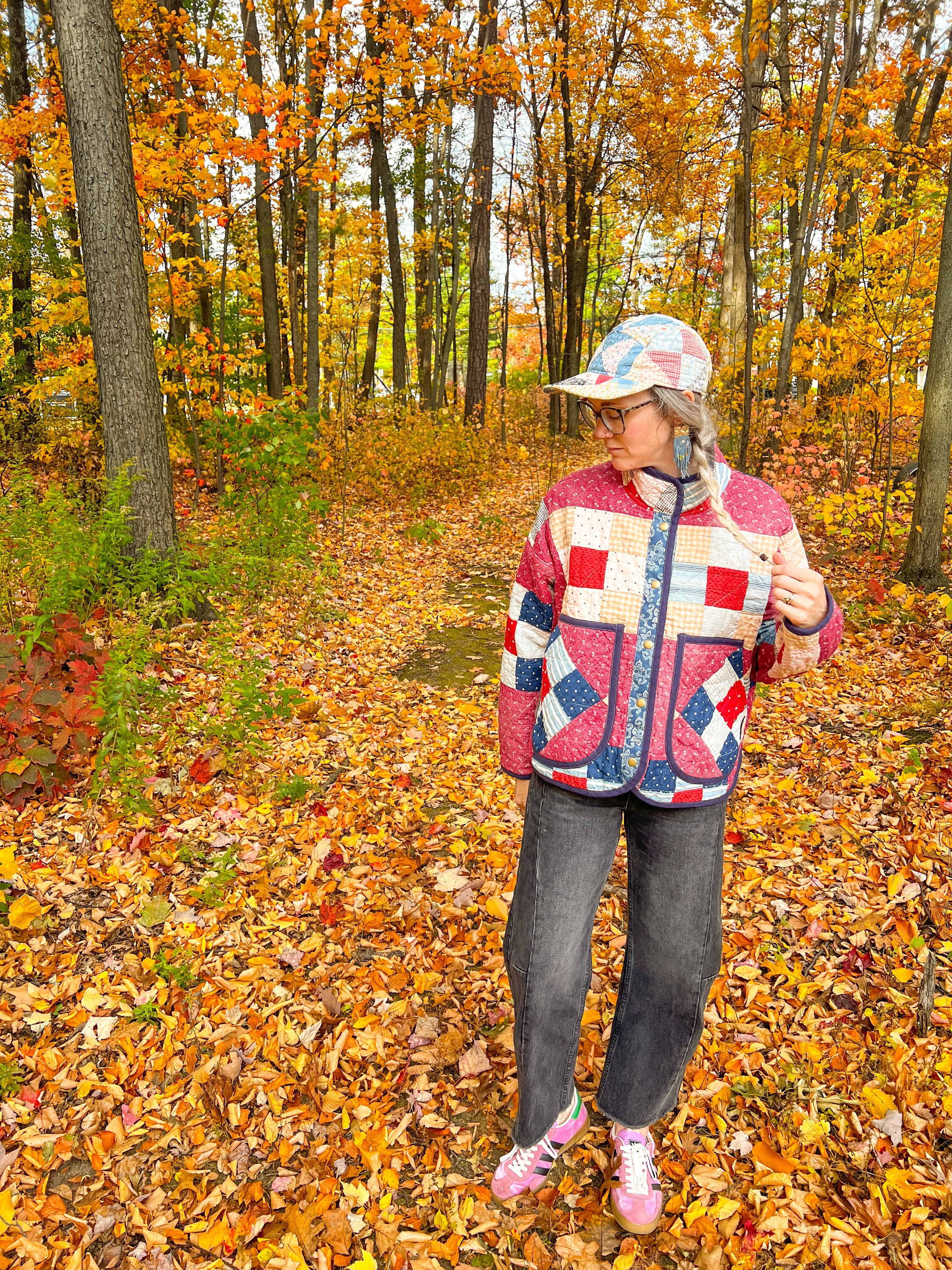 One-of-a-Kind: Nine Patch Flora Jacket (L)