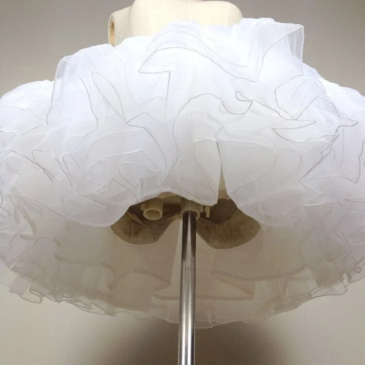 Organza Short Petticoat Lolita White/Black Layered Tutu Skirt for Women