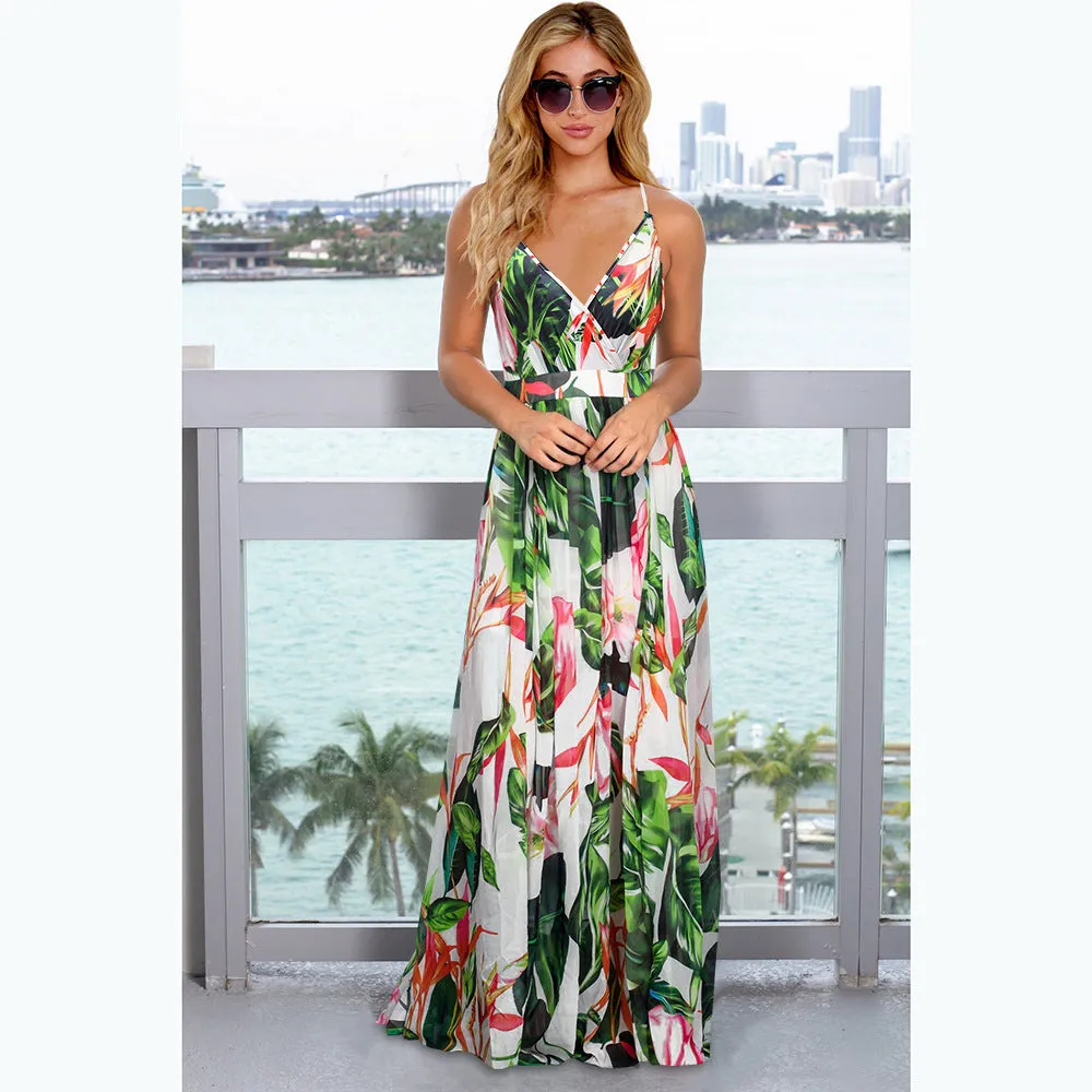 Palmetto Tassel Tie Maxi Dress