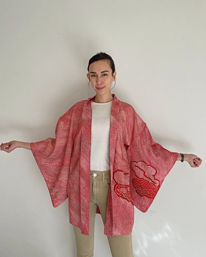 Patterns in the cloud Shibori Haori Kimono Jacket