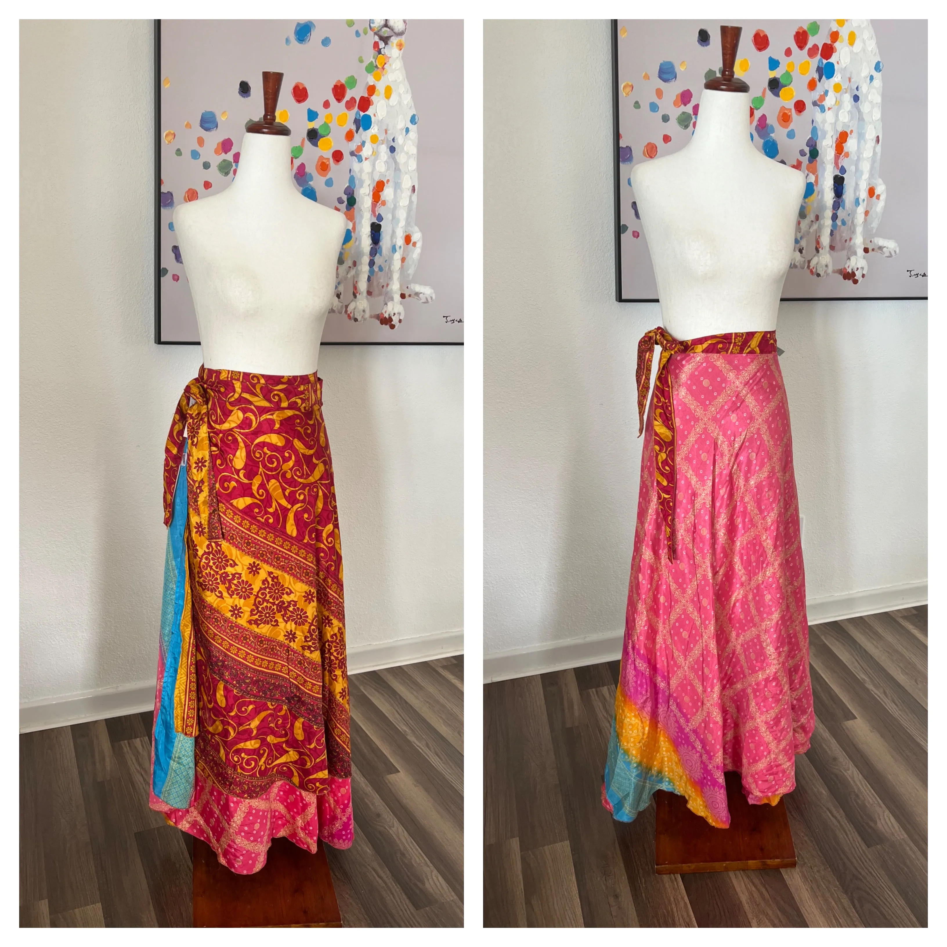 Petal Long Wrap Around Skirt Reversible