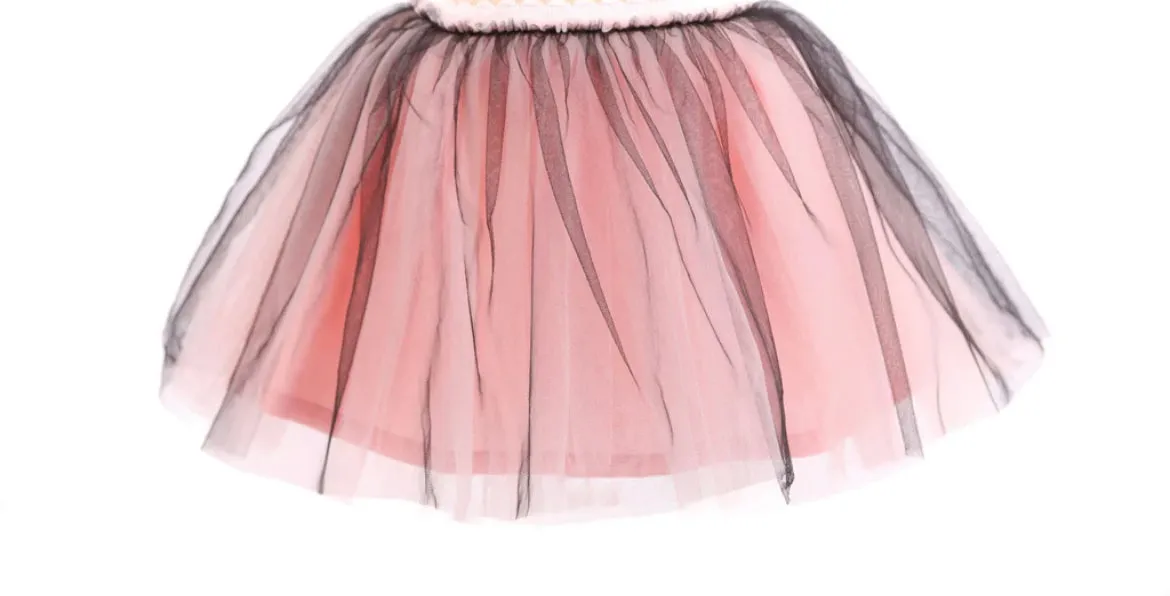 Pink Scalloped Elastic Two Toned Tulle TuTu