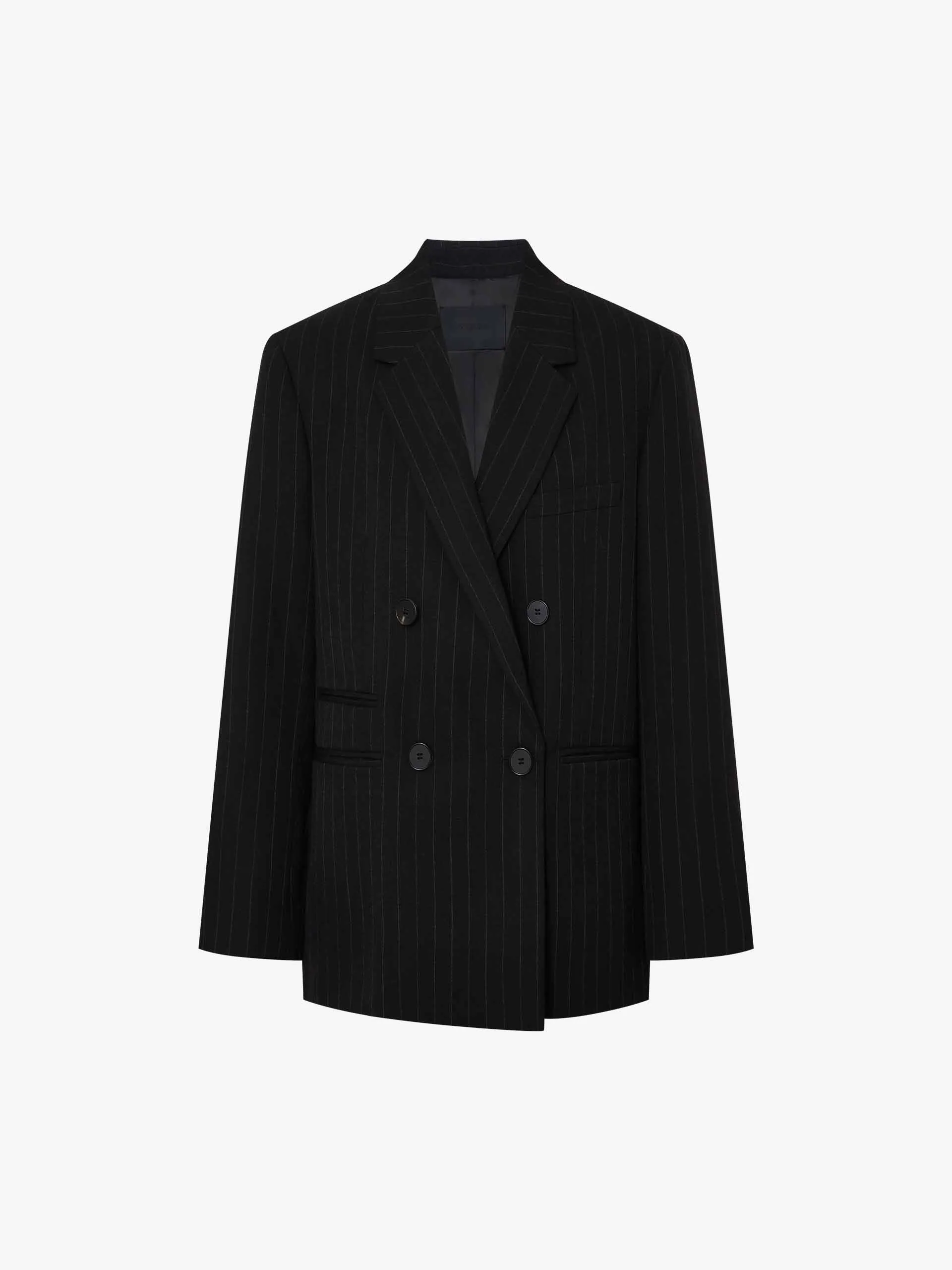 Pinstripe Wool Blazer