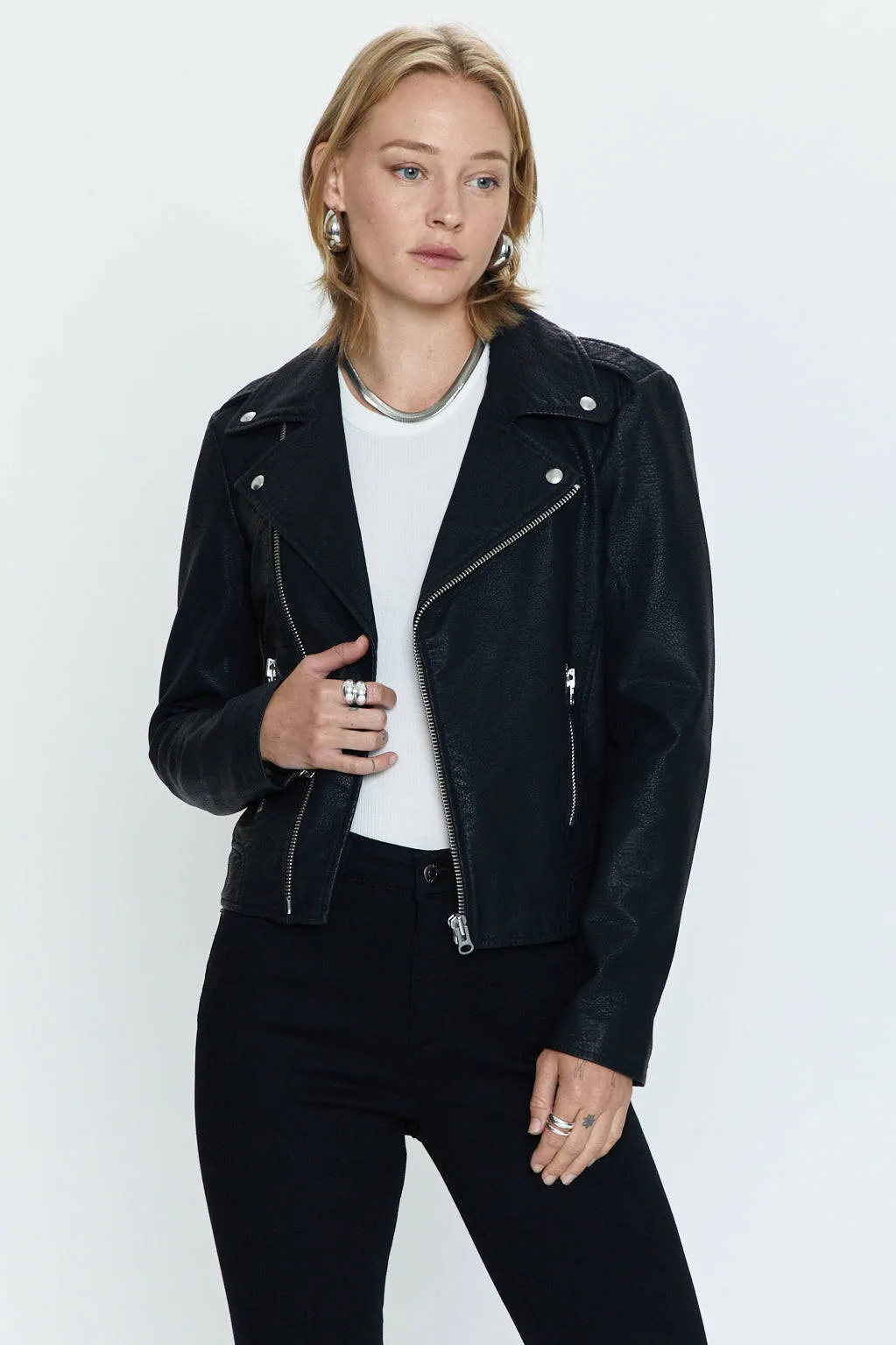 Pistola Nicolette Moto Jacket in Noir