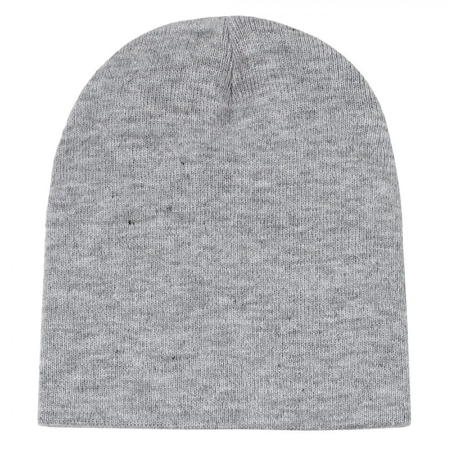 Plain 8.25" Short Knitted Beanie