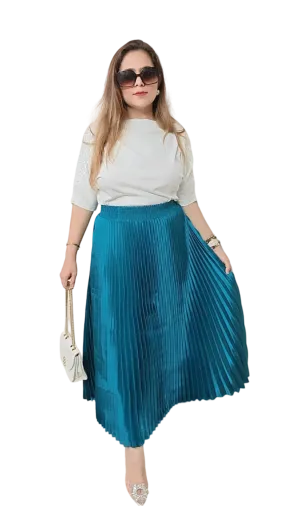 Pleated skirt long length