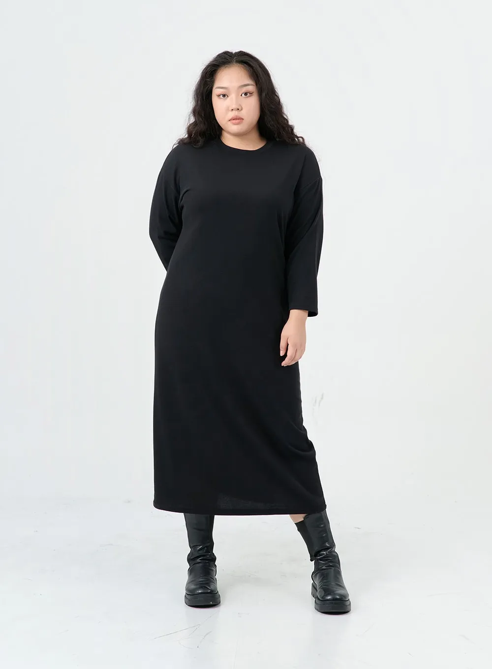 Plus Round Neck Long Skirt IS02