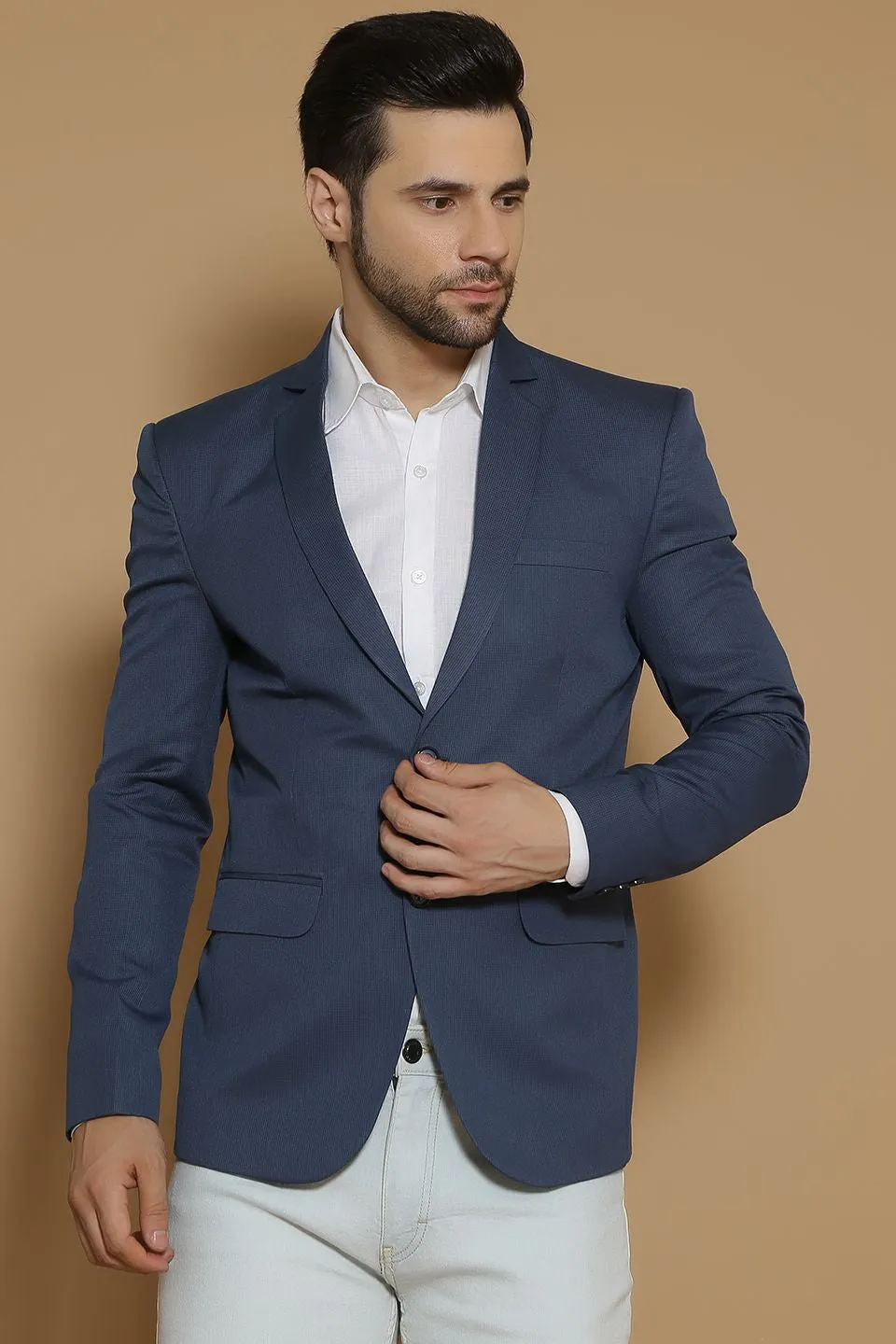 Poly Viscose Blue Blazer