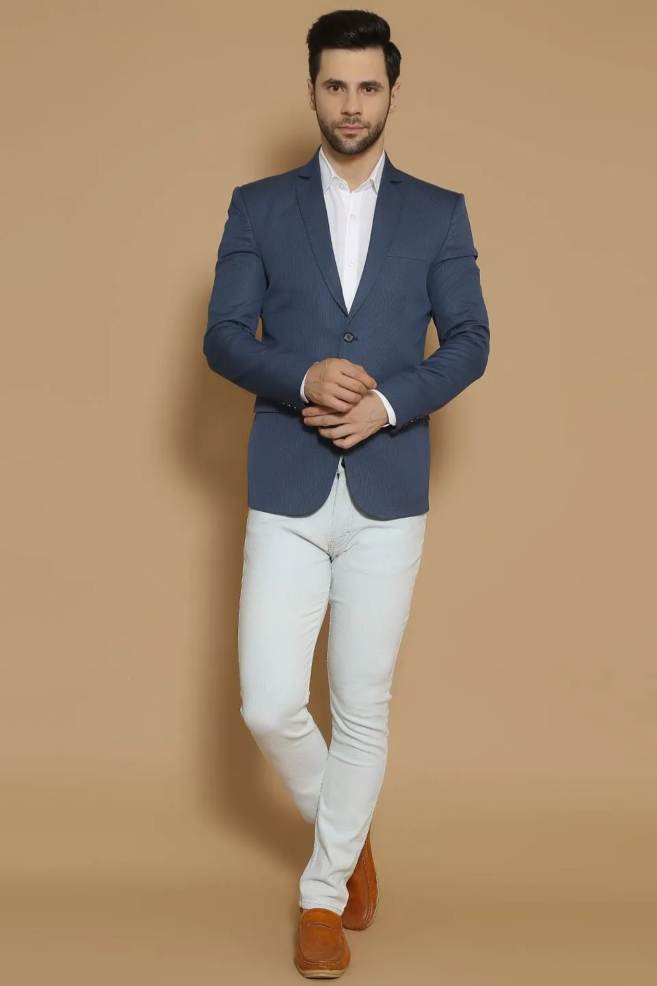 Poly Viscose Blue Blazer