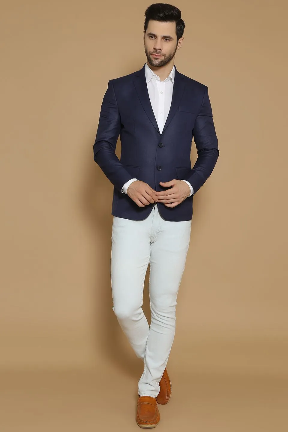 Poly Viscose Blue Blazer