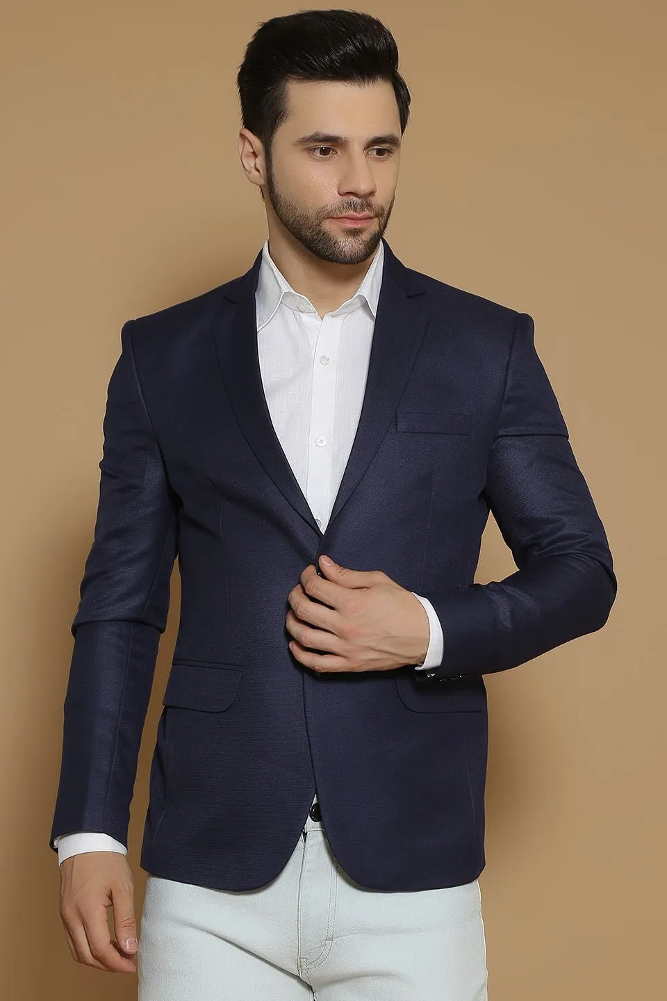 Poly Viscose Blue Blazer