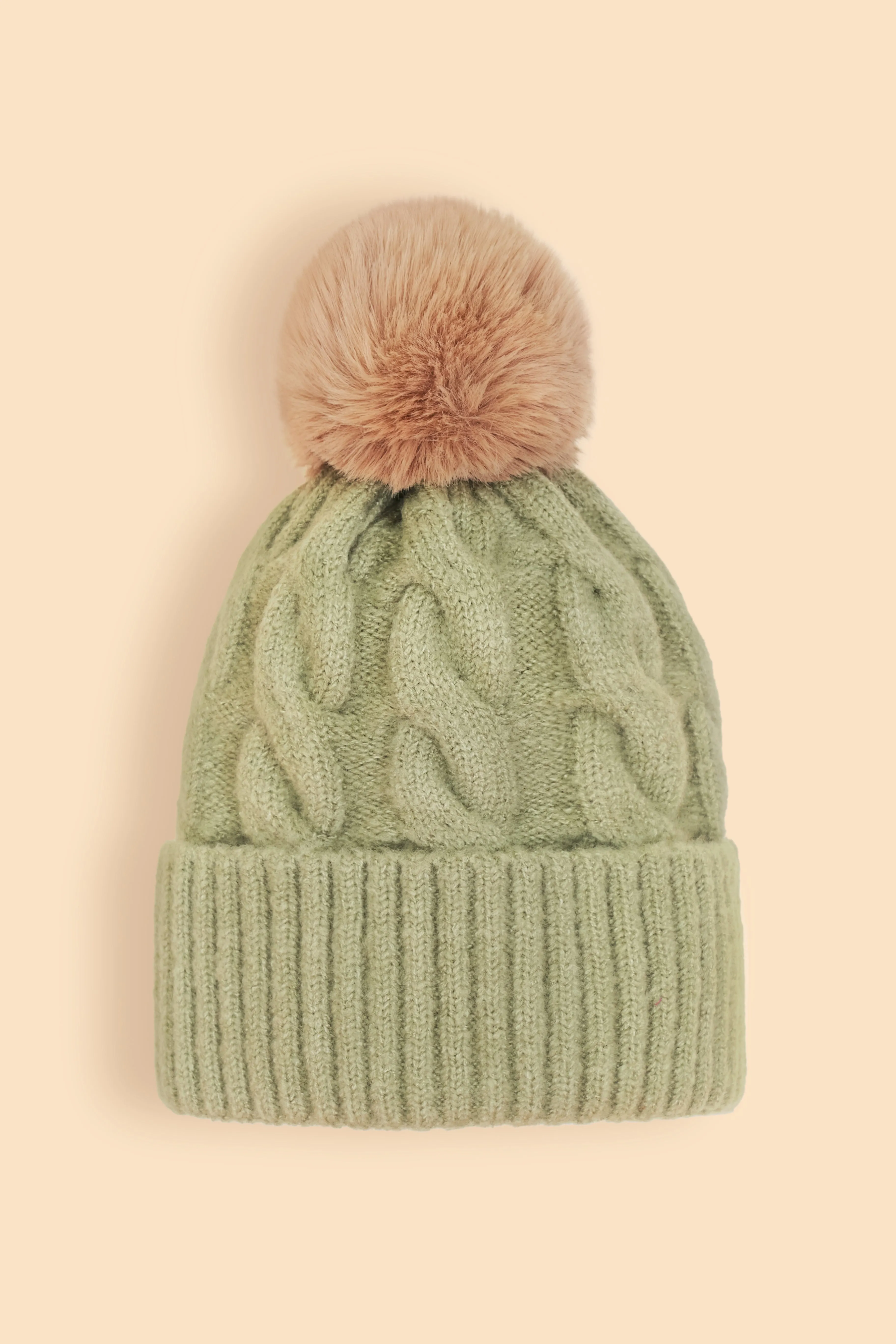 Powder Svana Bobble Hat - Sage