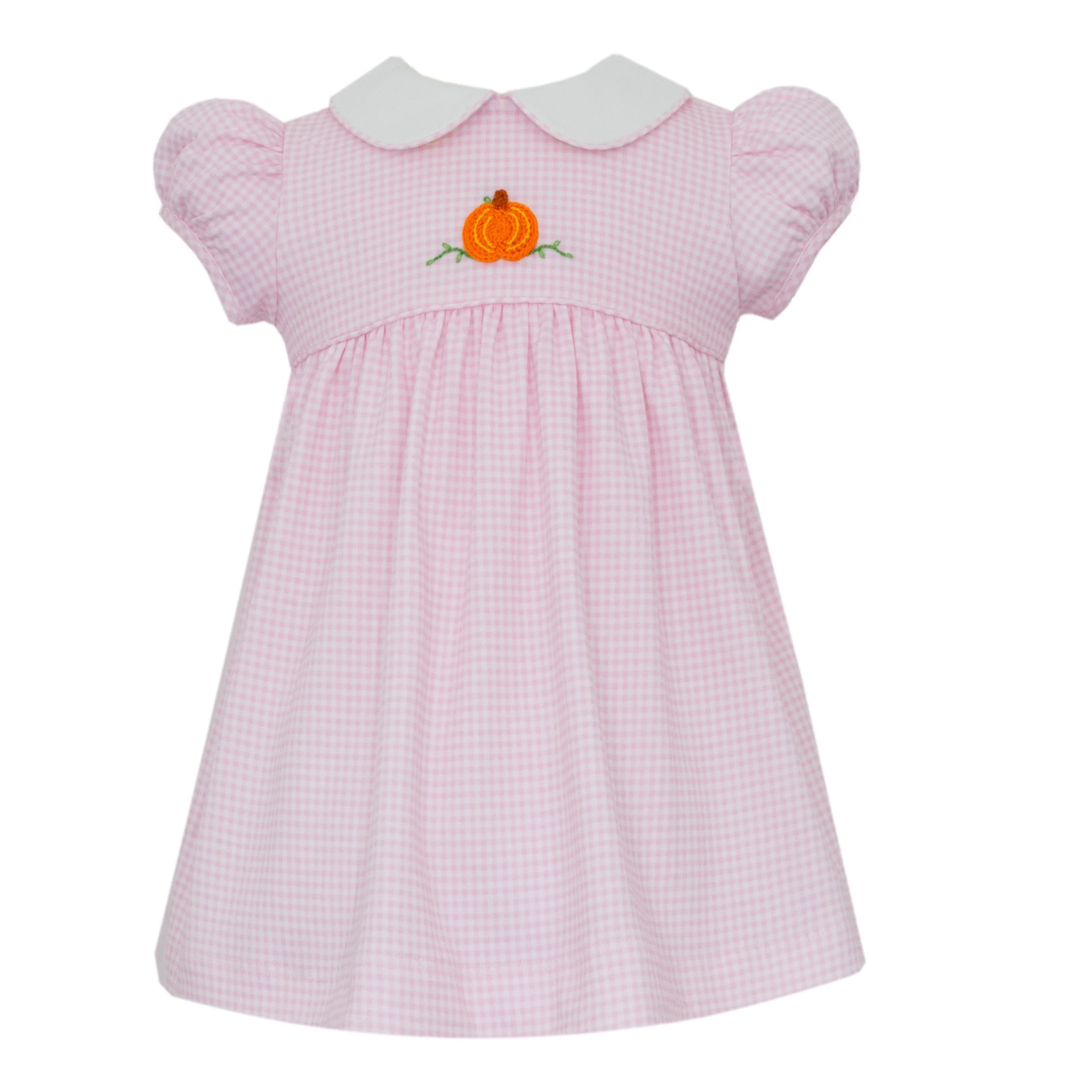 Pumpkin Knit Dress- Lt Pink Gingham