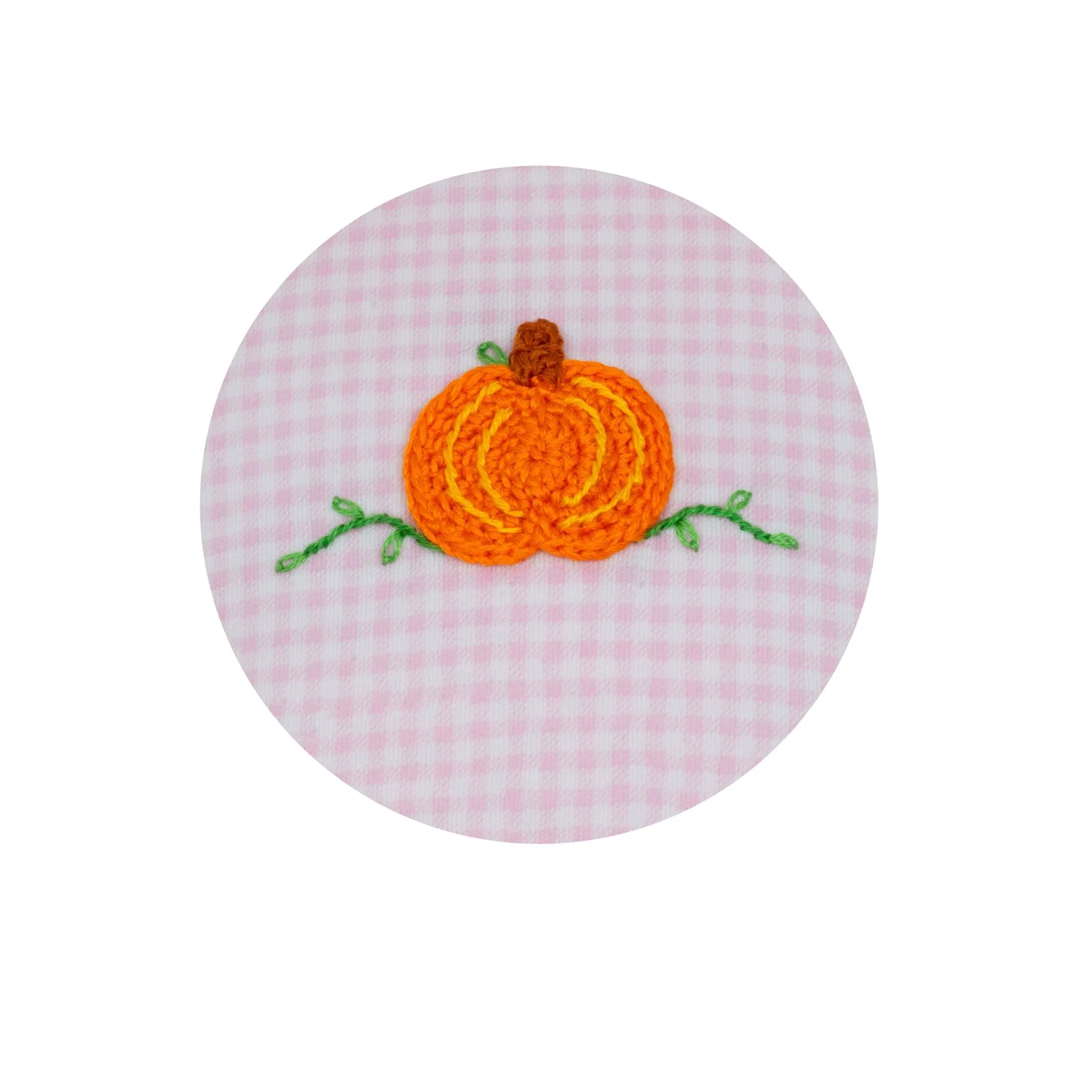 Pumpkin Knit Dress- Lt Pink Gingham