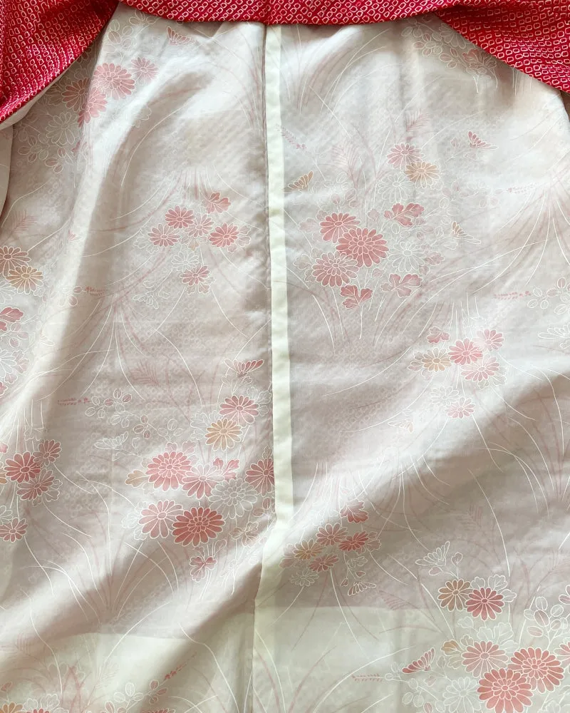 Raspberry pink Shibori Haori Kimono Jacket