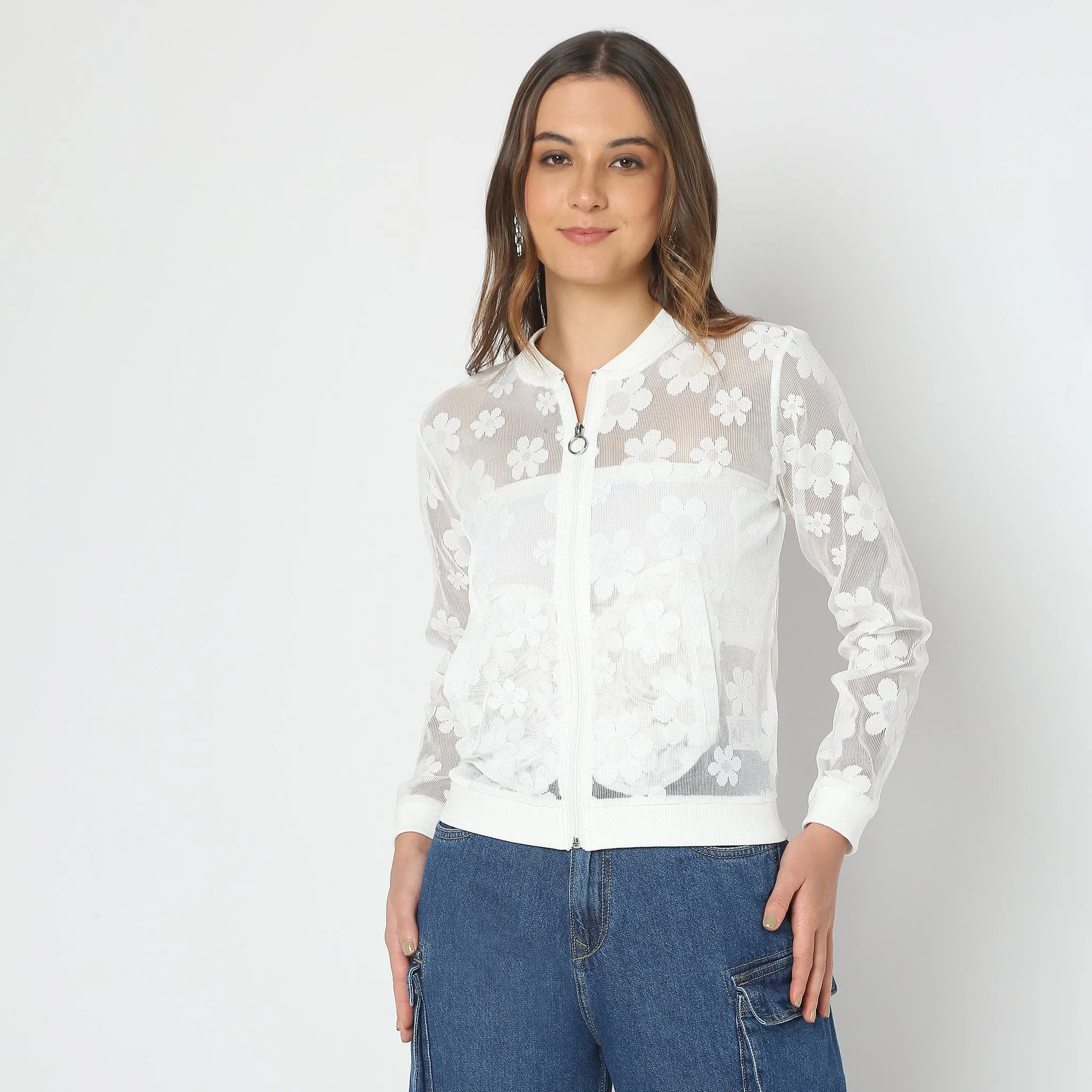 Regular Fit Lace Jacket