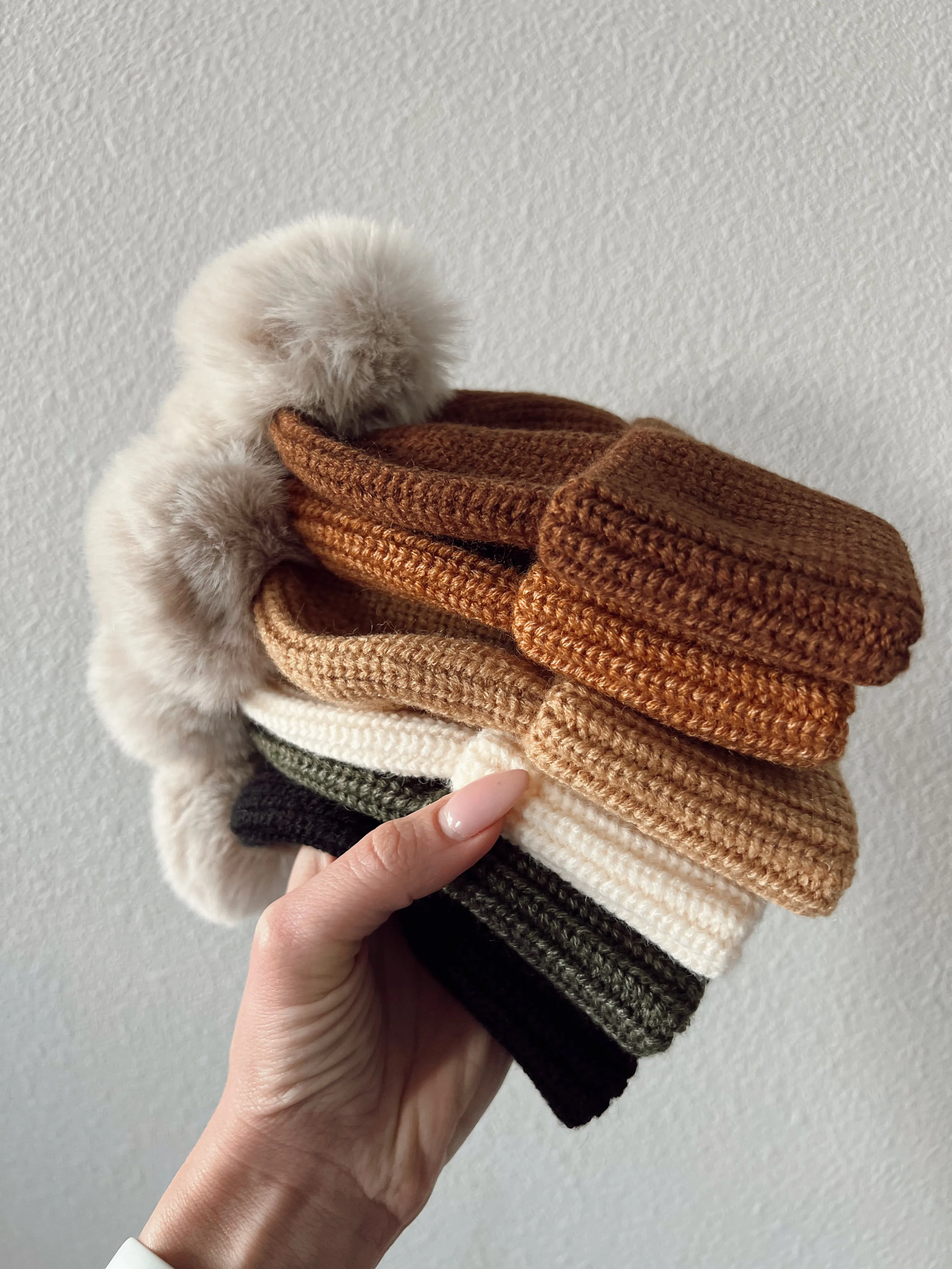 Rib Knit Fur Pom Hat, Wilderness