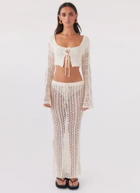 Rosalina Crochet Maxi Skirt - Natural