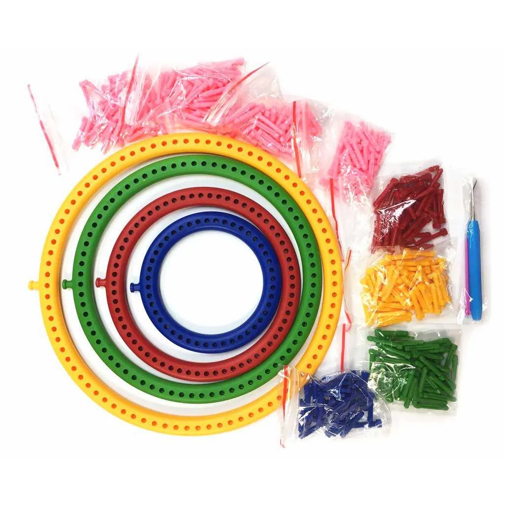 Round Knitting Loom Set with Removable Pegs