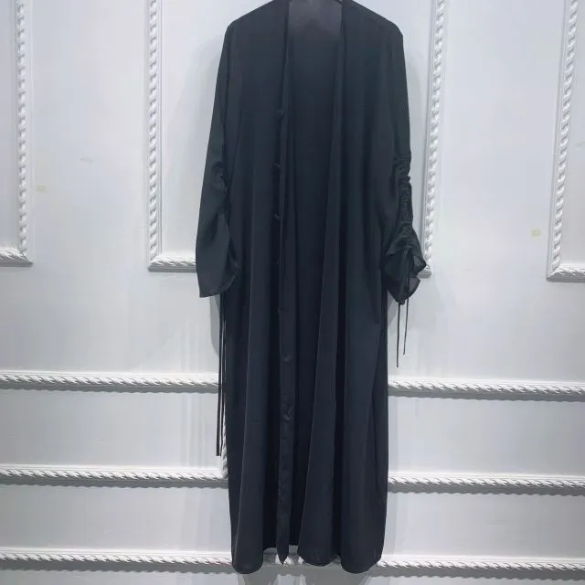 Ruched Long Sleeve Muslim Duster Jacket