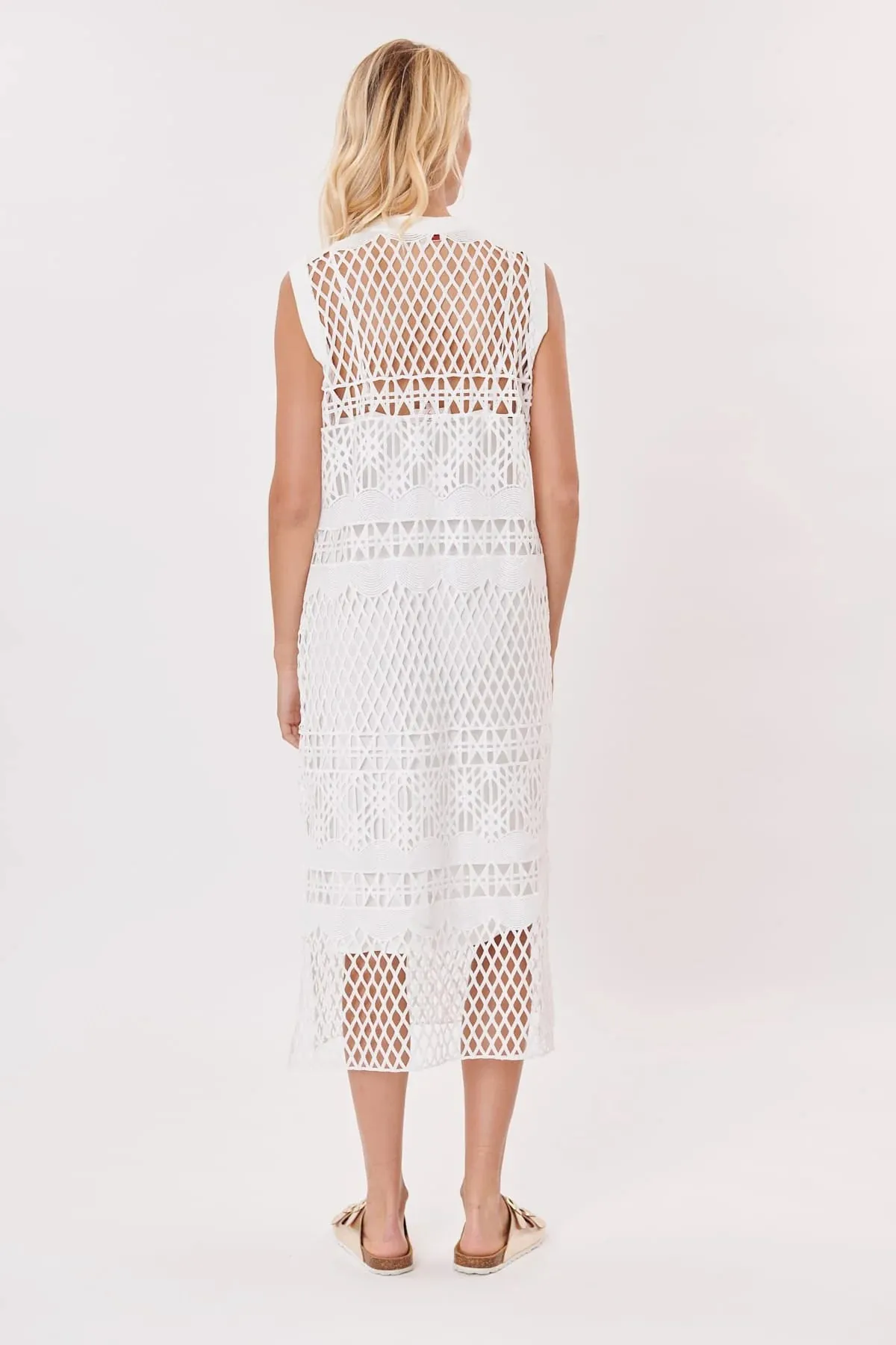 Salamandre Mesh  Dress- White